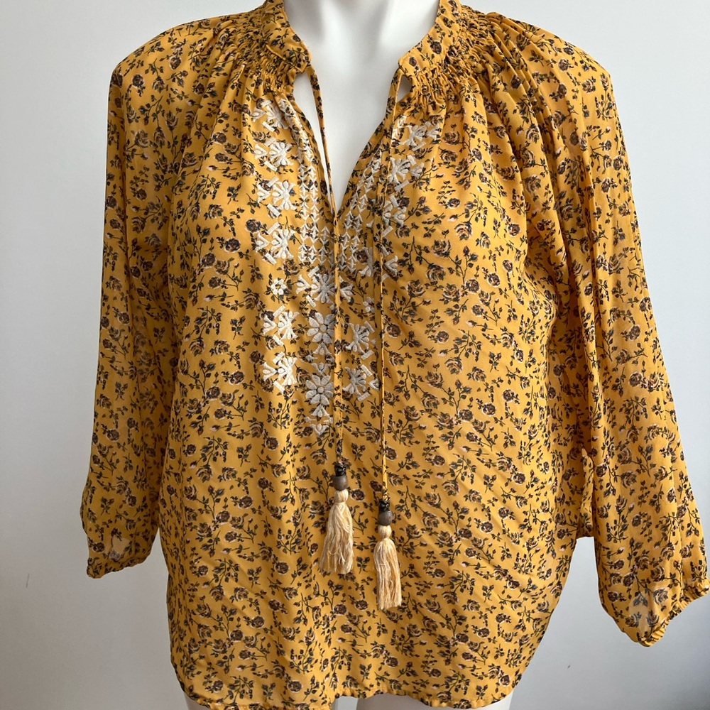 Yellow BoHo Blouse
